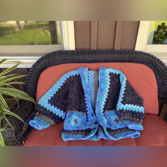 Sweaters - Hand made new crochet cardigan/sweater with hood and pockets